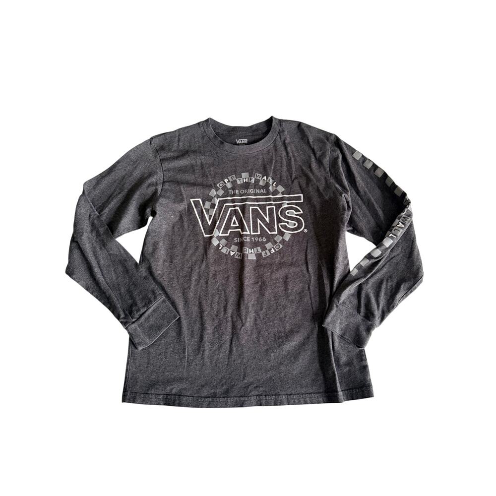 Vans Off The Wall Grey Long Sleeve Graphic T-Shirt Boys L